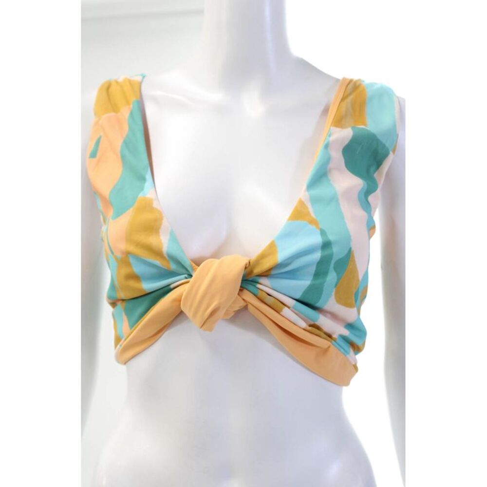 Nomads Womens Playa Bikini Top - Expressivo Print And Peach Size 5XL